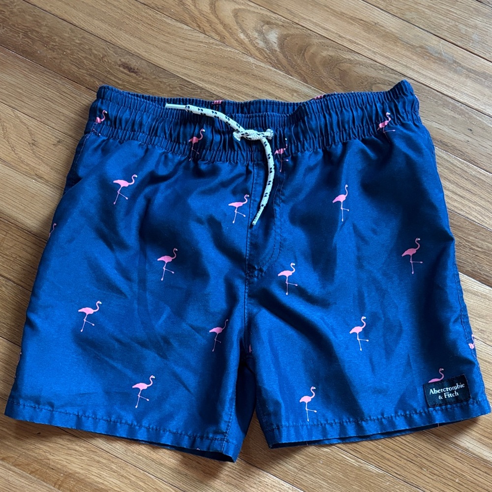 Abercrombie & Fitch Navy Flamingo Swim Trunks